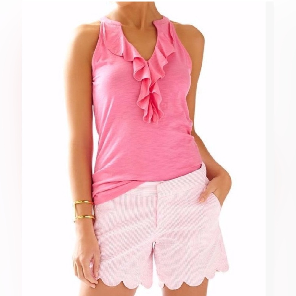 Lilly Pulitzer Pink Seersucker Buttercup Shorts size 6